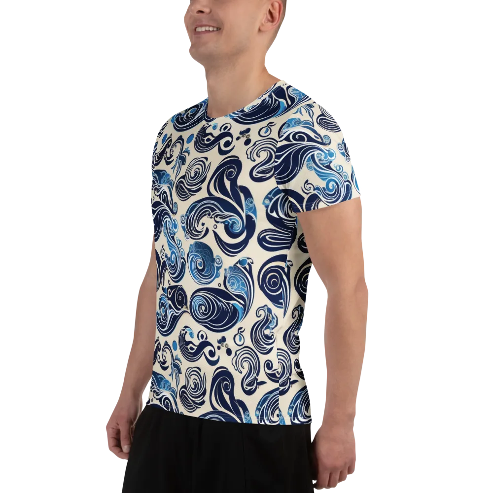 Porcelain Swell on Men's Athletic T-Shirt — Left