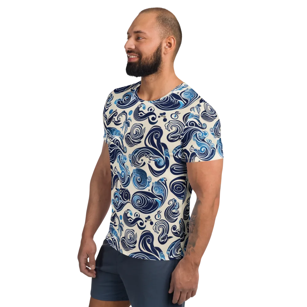 Porcelain Swell on Men's Athletic T-Shirt — Left