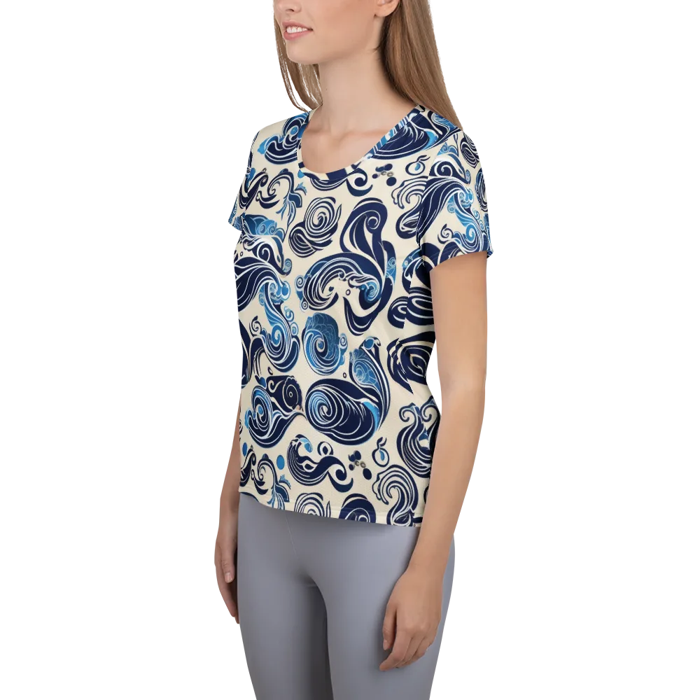 Porcelain Swell on Women's Athletic T-Shirt — Left
