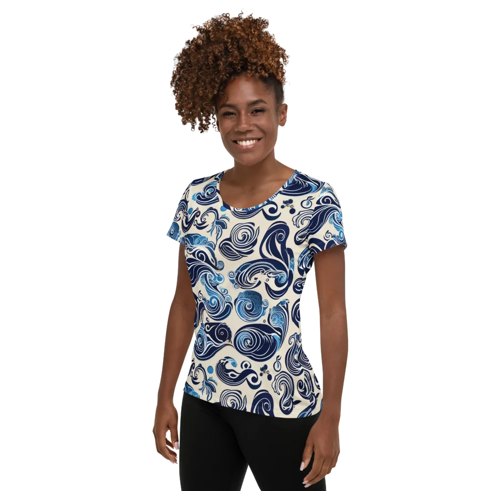 Porcelain Swell on Women's Athletic T-Shirt — Left