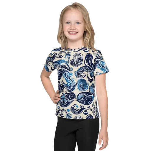 Porcelain Swell on a Kids Crew Neck T-Shirt