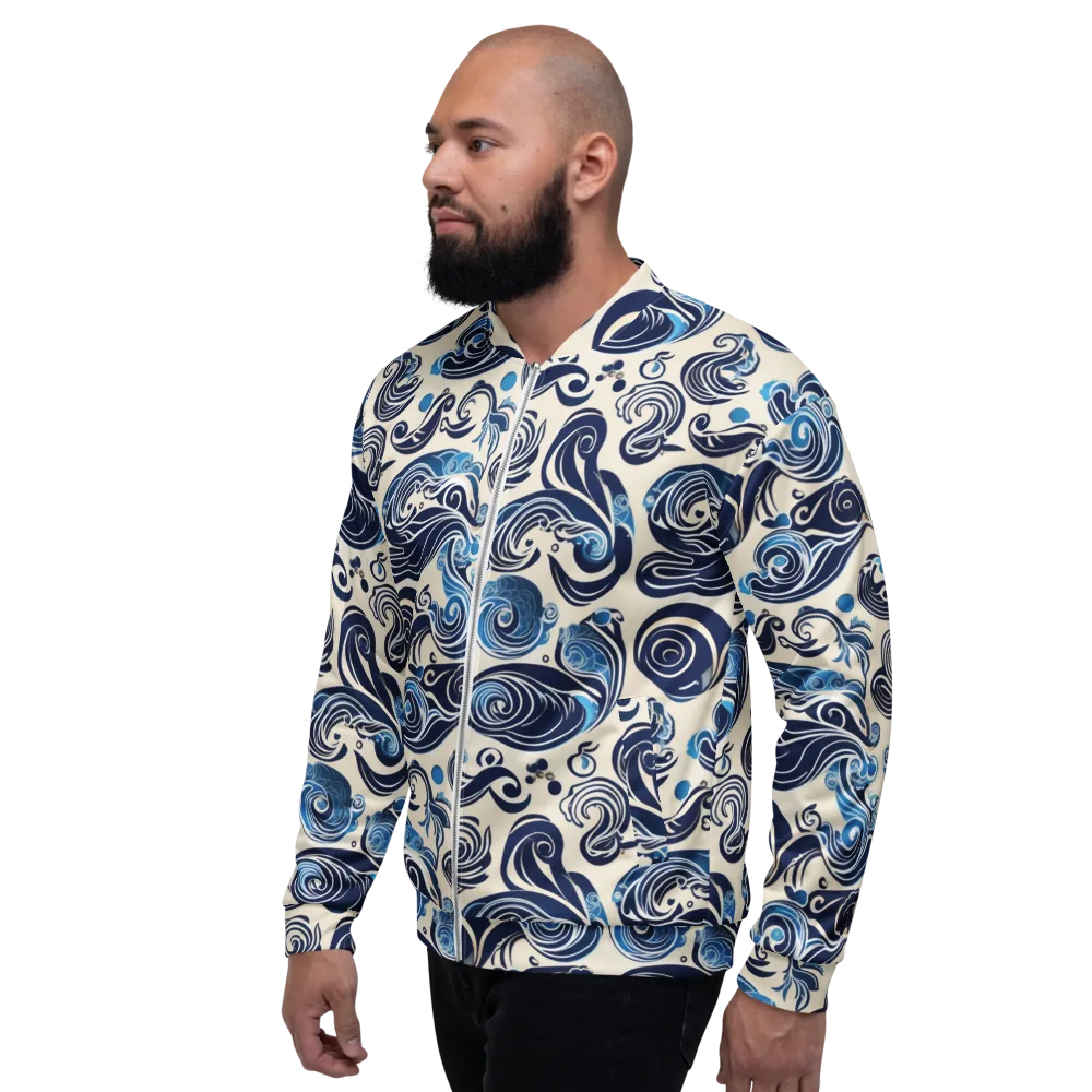 Porcelain Swell on Bomber Jacket — Left