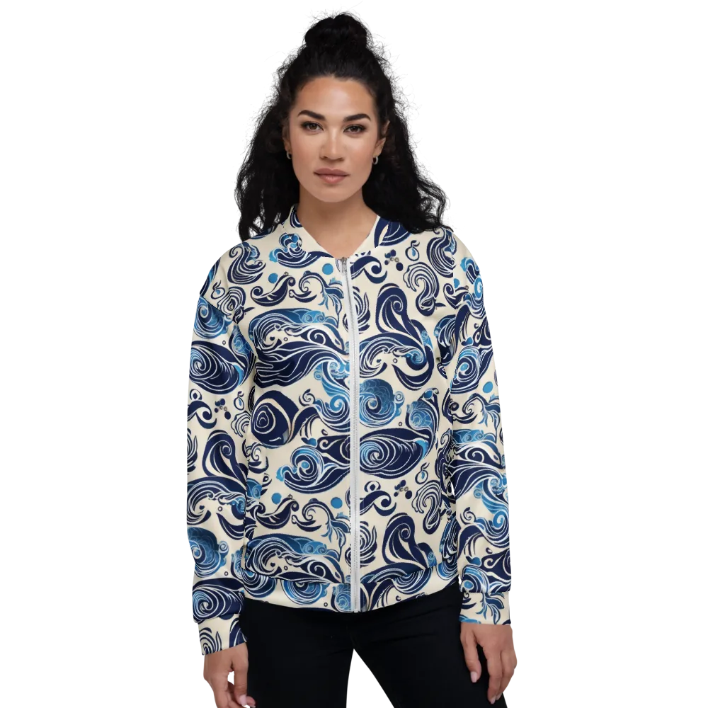 Porcelain Swell on Bomber Jacket — Front