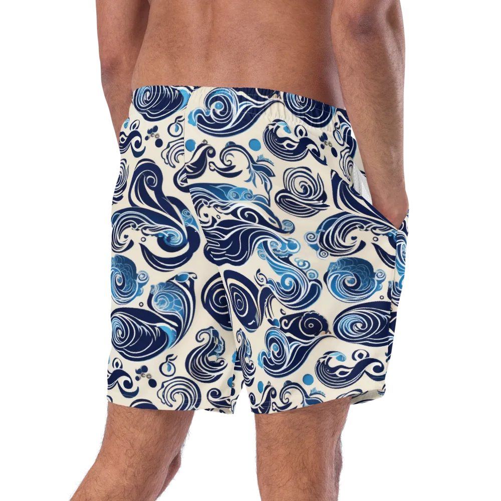 Porcelain Swell on Swim Trunks — Right Back