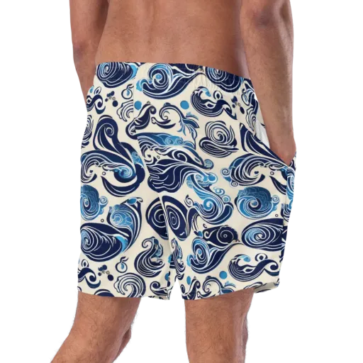 Porcelain Swell on a Swim Trunks