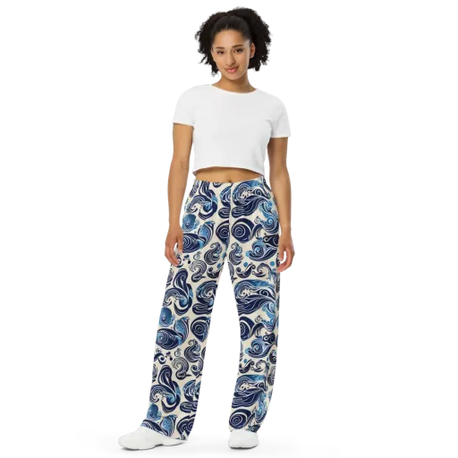 Porcelain Swell on a Wide-Leg Pants