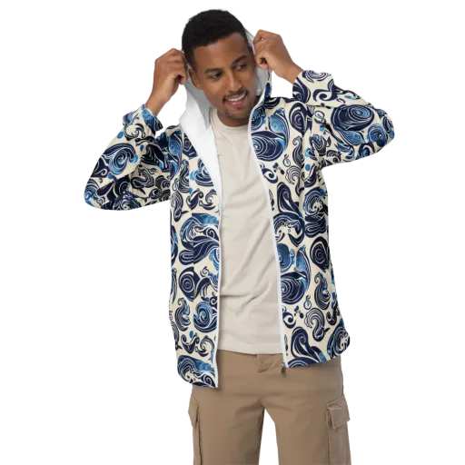 Porcelain Swell on a Men's Windbreaker