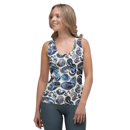 Porcelain Swell on a Women's Tank Top