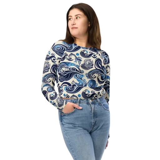 Porcelain Swell on a Long Sleeve Crop Top