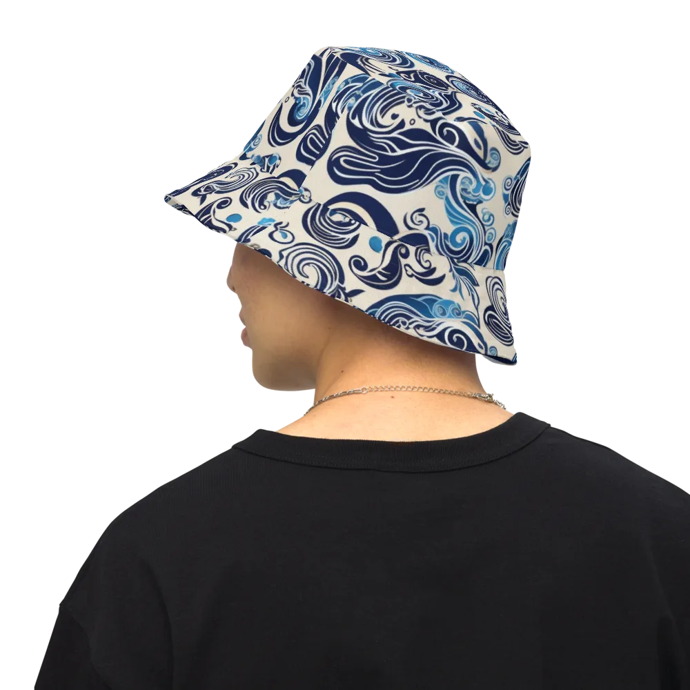Porcelain Swell on Reversible Bucket Hat — Back Inside