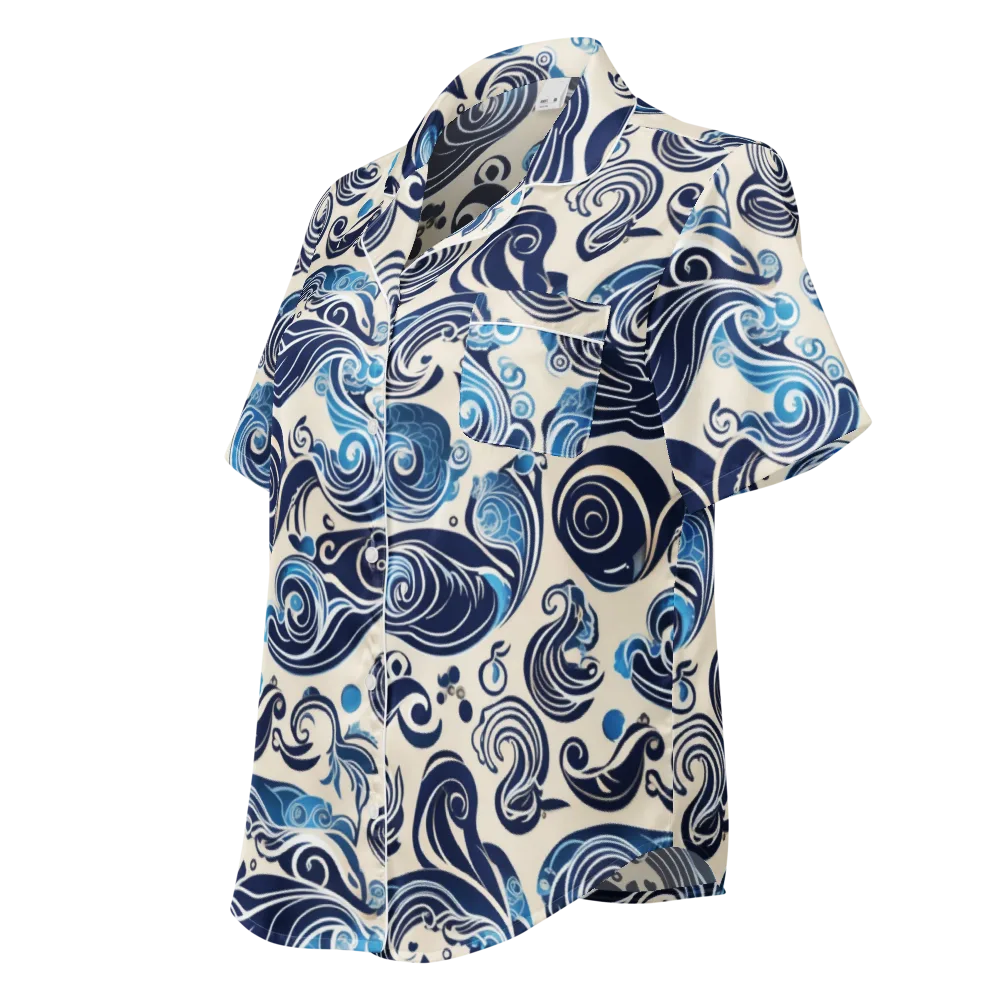 Porcelain Swell on Women's Short Sleeve Pajama Top — Left Front