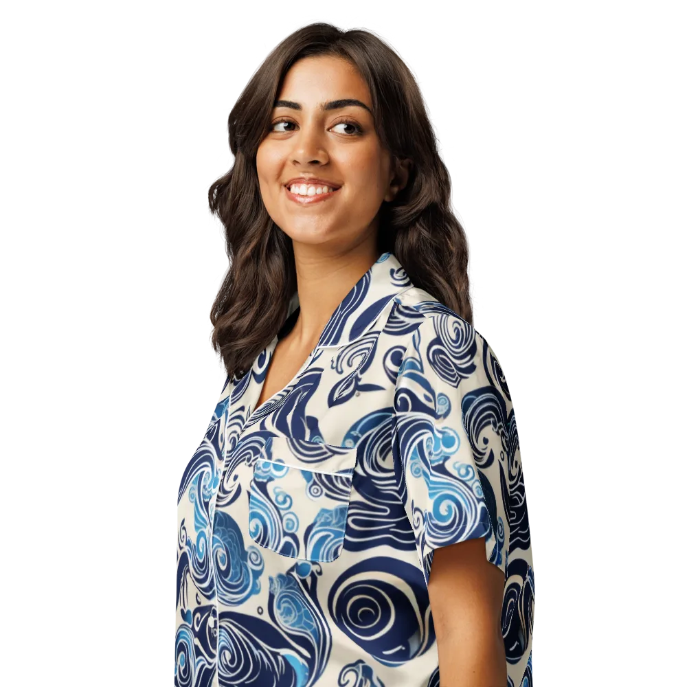 Porcelain Swell on Women's Short Sleeve Pajama Top — Left Front