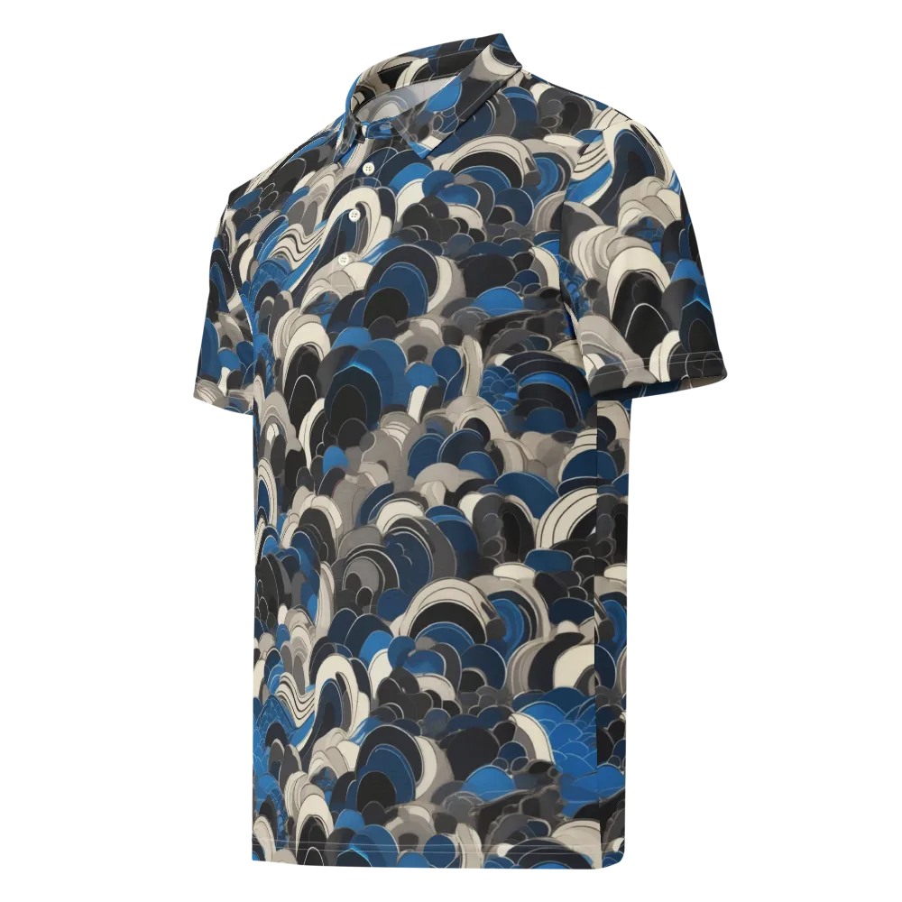 Blue Resonance on Men's Slim Fit Polo Shirt — Left Front