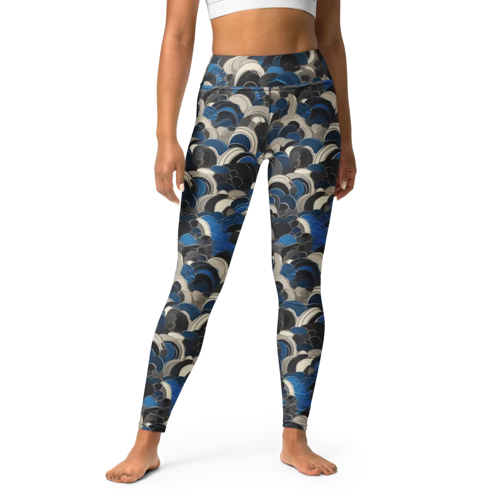 Blue Resonance on Yoga Leggings — Front