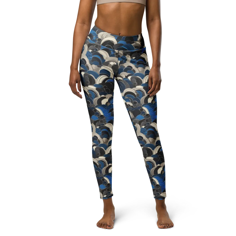 Blue Resonance on Yoga Leggings — Front