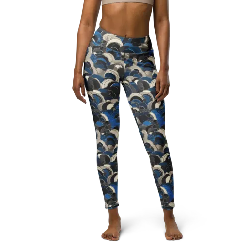 Blue Resonance on a Yoga Leggings