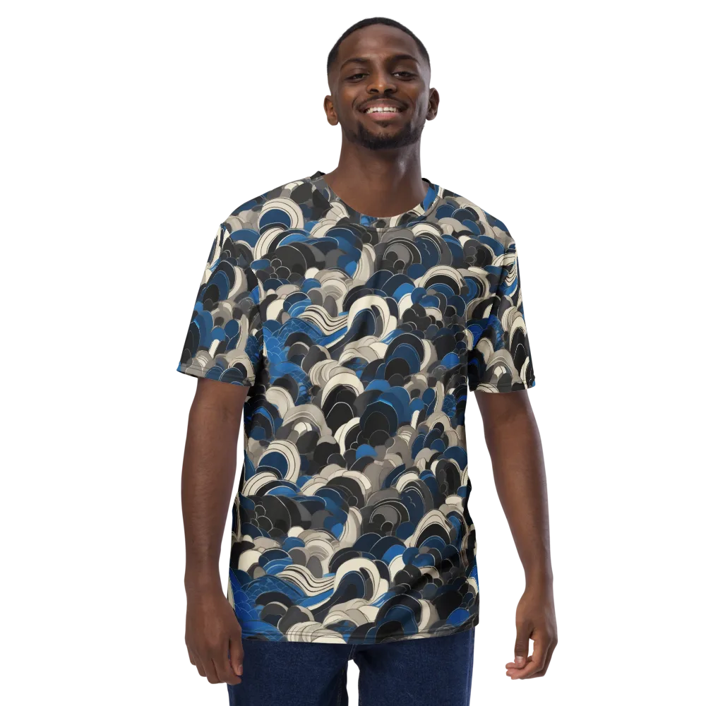Blue Resonance on Men's Crew Neck T-Shirt — Front