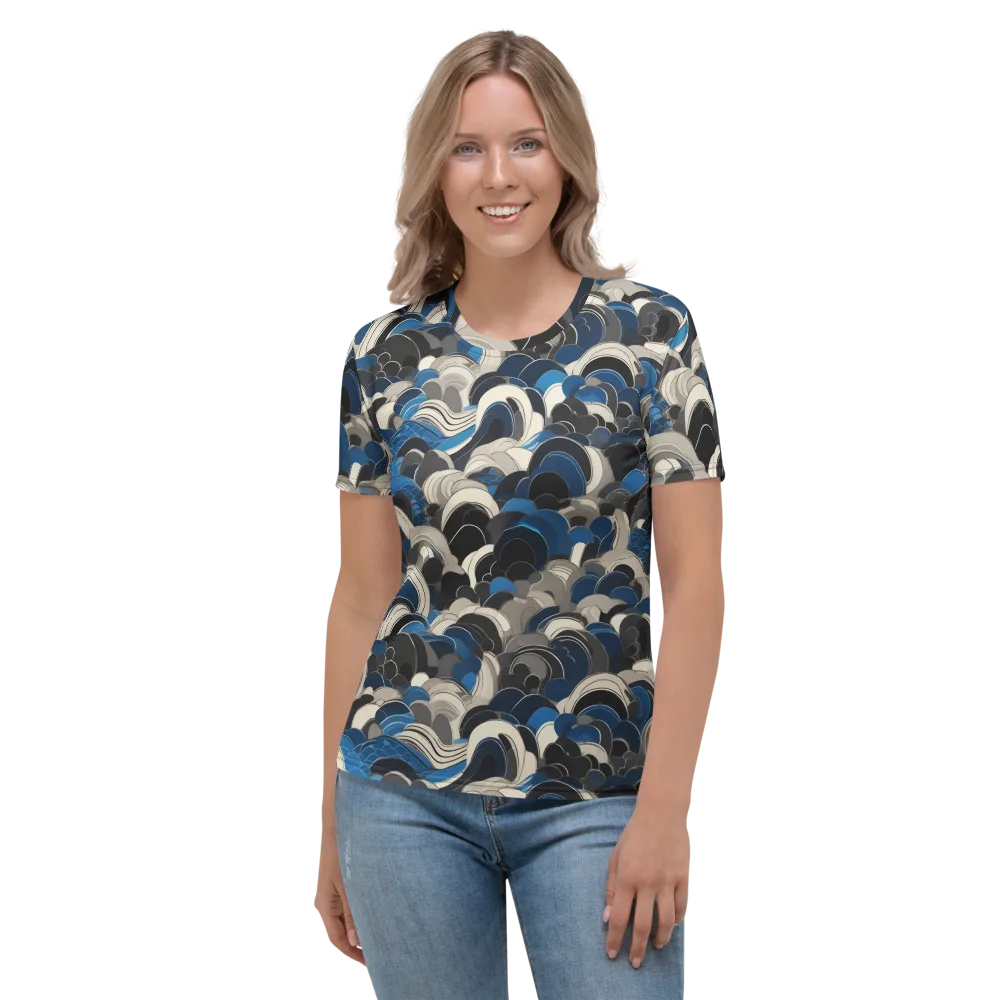 Blue Resonance on Women's Crew Neck T-Shirt — Front