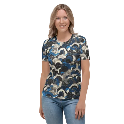 Blue Resonance on a Women's Crew Neck T-Shirt
