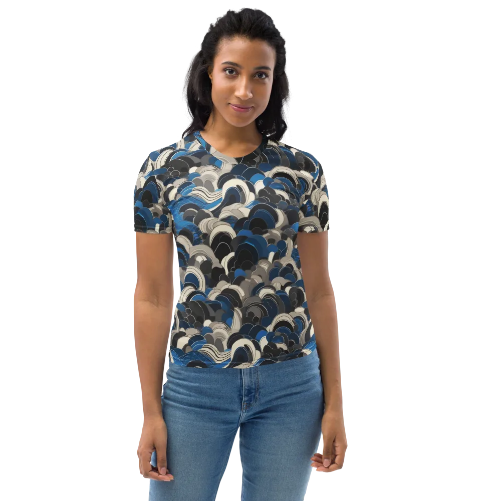 Blue Resonance on Women's Crew Neck T-Shirt — Front