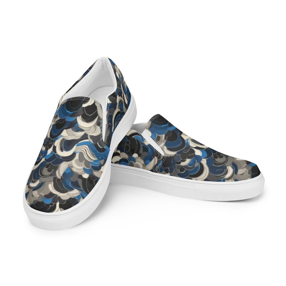 Blue Resonance on Men's Slip-On Canvas Shoes — Left Front