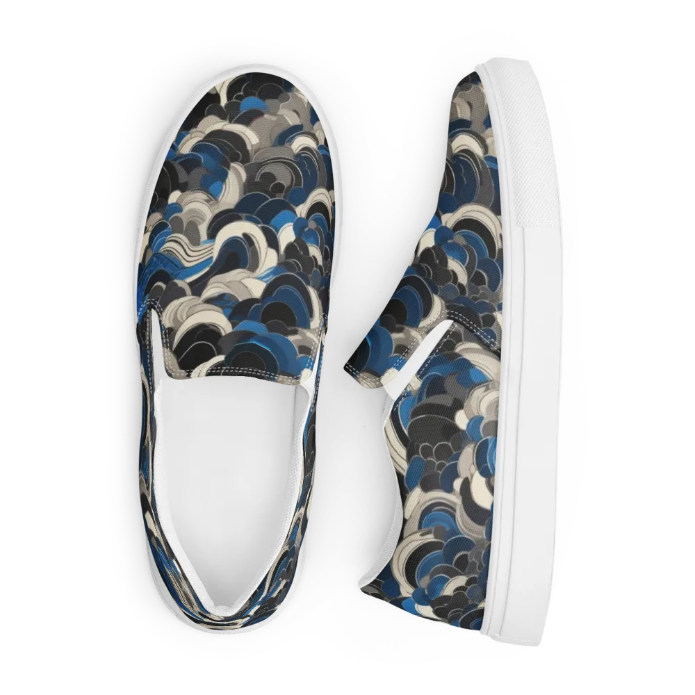 Blue Resonance on Men's Slip-On Canvas Shoes — Front