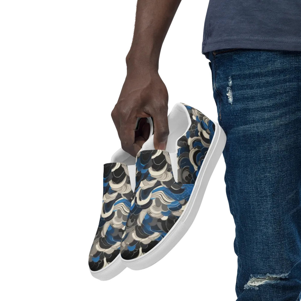 Blue Resonance on Men's Slip-On Canvas Shoes — Left Front