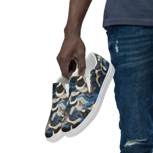 Blue Resonance on a Men's Slip-On Canvas Shoes