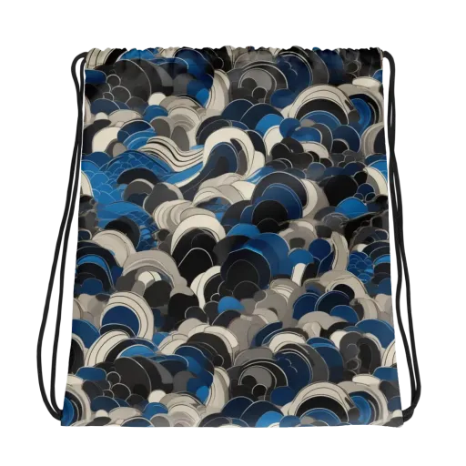 Blue Resonance on a Drawstring Bag