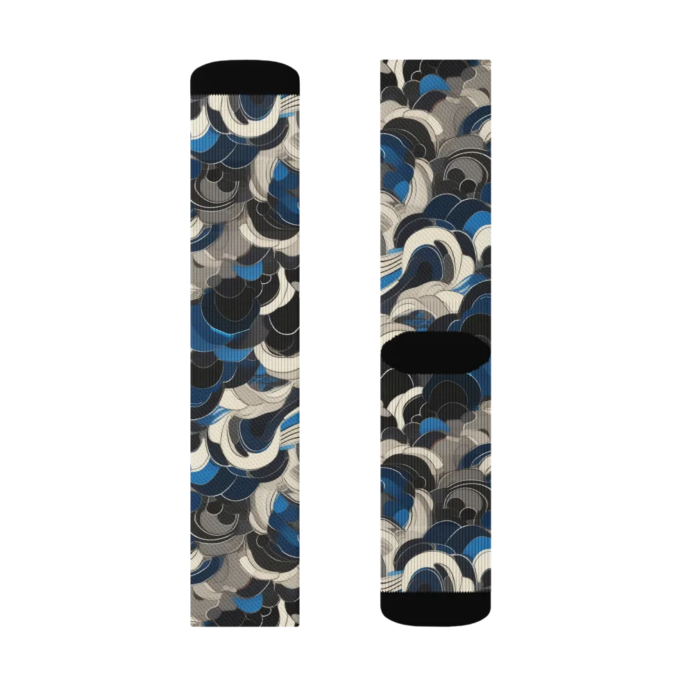 Blue Resonance on Socks — Right Sock