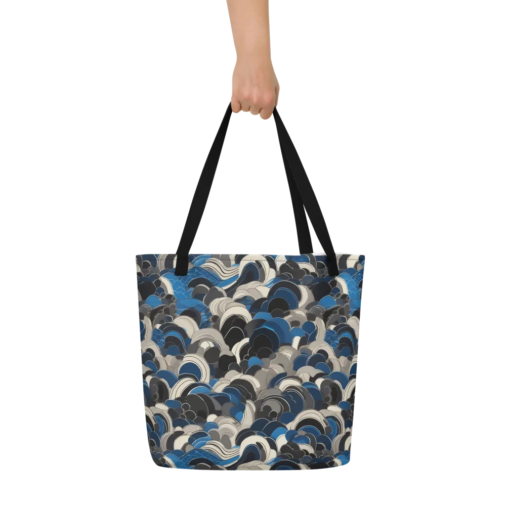 Blue Resonance on Large Tote Bag W/ Pocket — Front