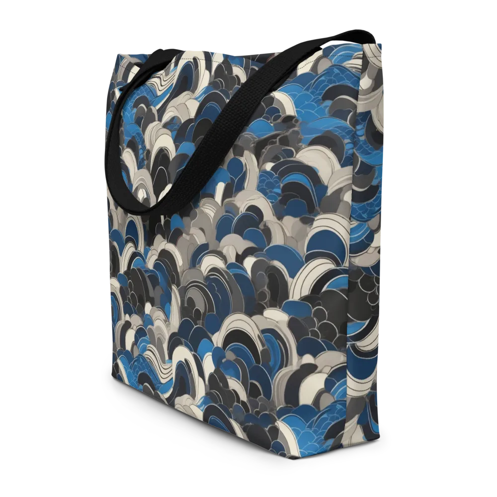 Blue Resonance on Large Tote Bag W/ Pocket — Front