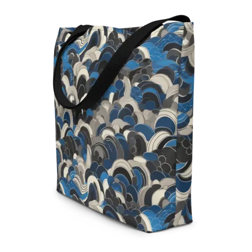 Blue Resonance on a Large Tote Bag W/ Pocket