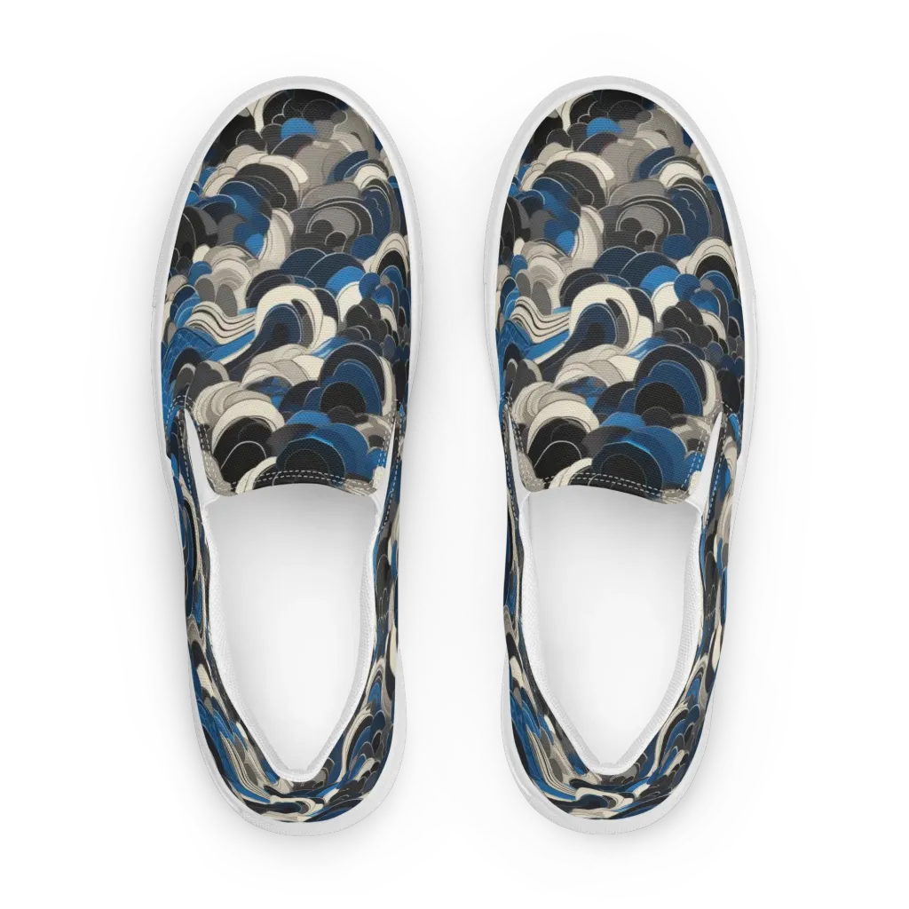 Blue Resonance on Women's Slip-On Canvas Shoes — Front
