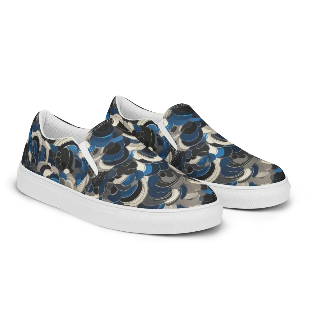 Blue Resonance on Women's Slip-On Canvas Shoes — Right Front