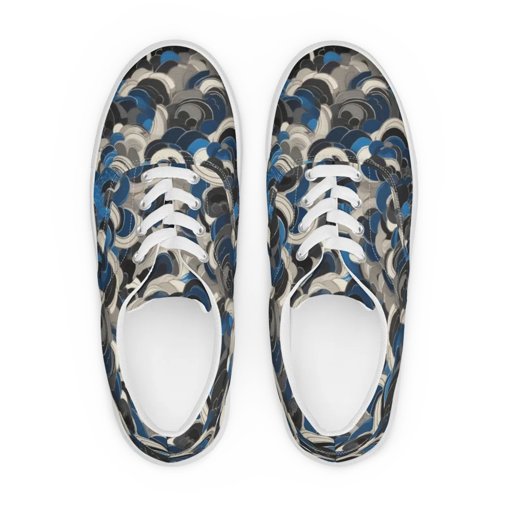 Blue Resonance on Men's Lace-Up Canvas Shoes — Front
