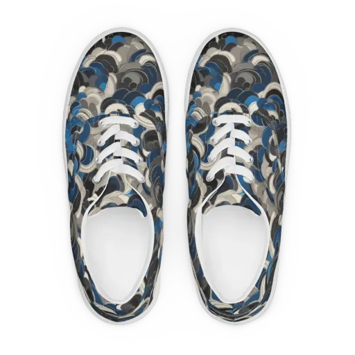 Blue Resonance on a Men's Lace-Up Canvas Shoes