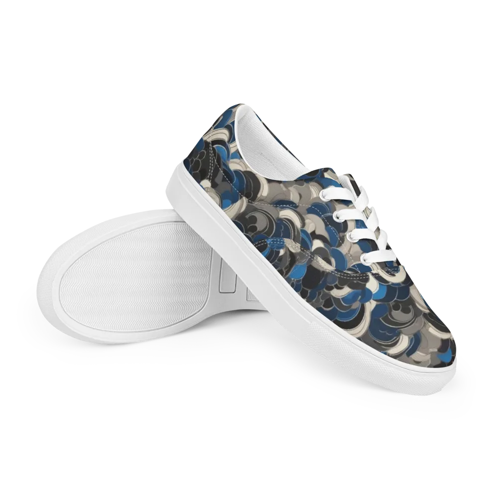 Blue Resonance on Men's Lace-Up Canvas Shoes — Right Front