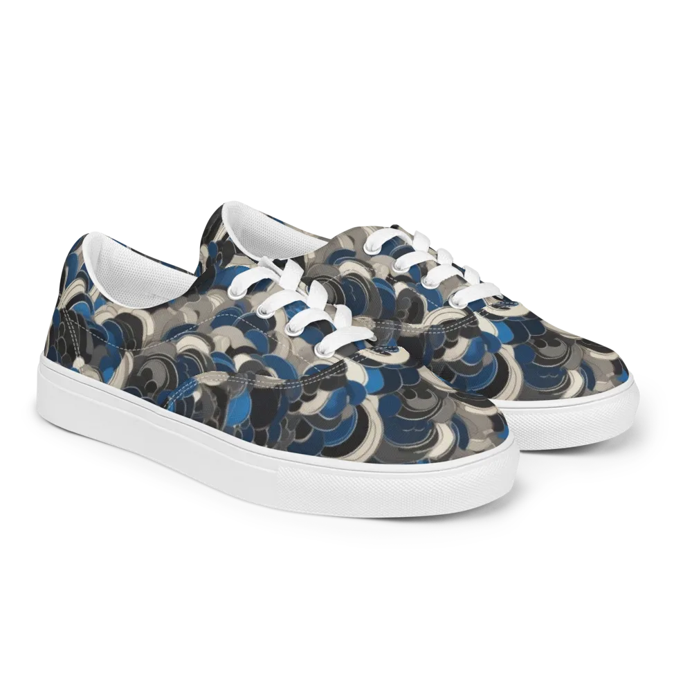 Blue Resonance on Men's Lace-Up Canvas Shoes — Right Front
