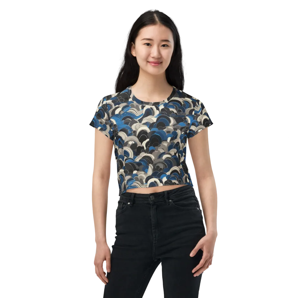 Blue Resonance on Crop Tee — Front