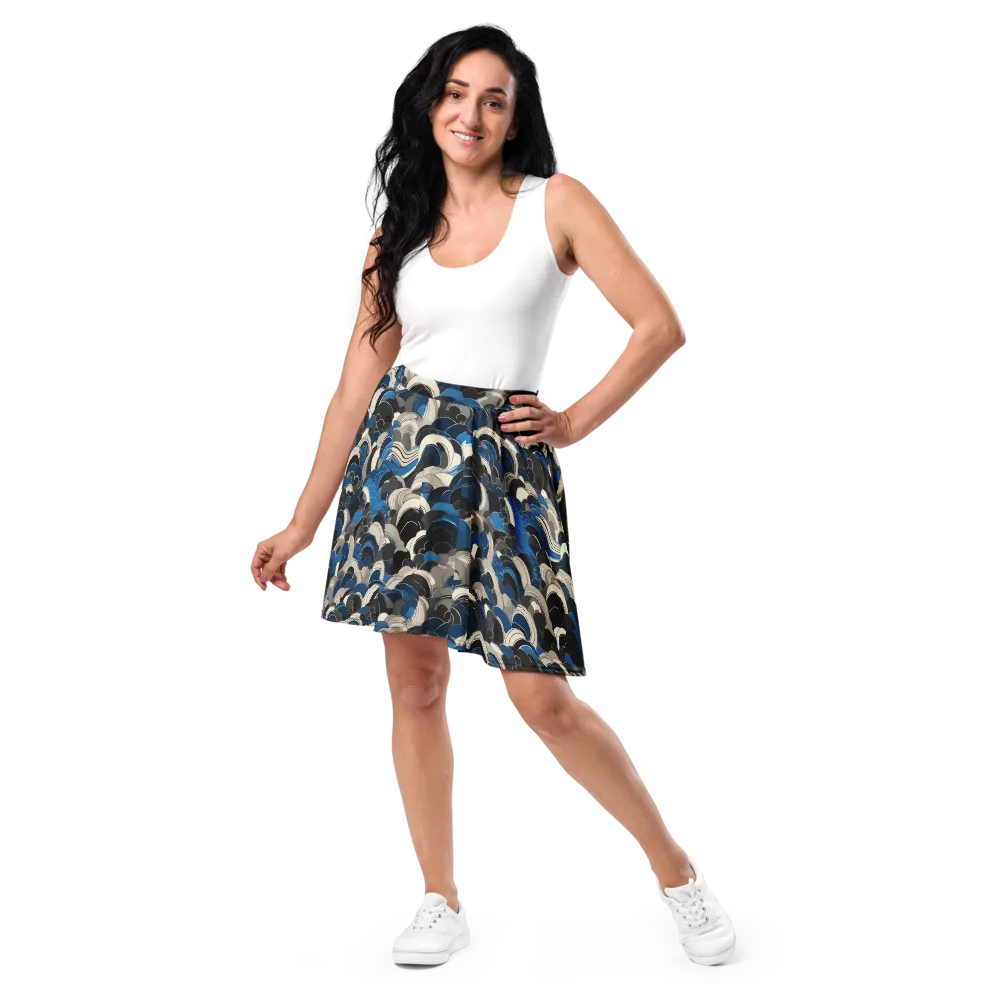 Blue Resonance on Skater Skirt — Front
