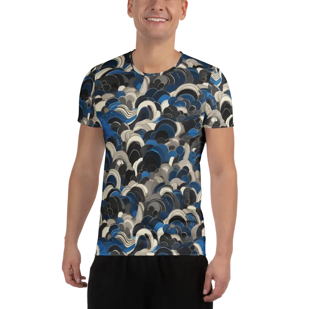 Blue Resonance on Men's Athletic T-Shirt — Front