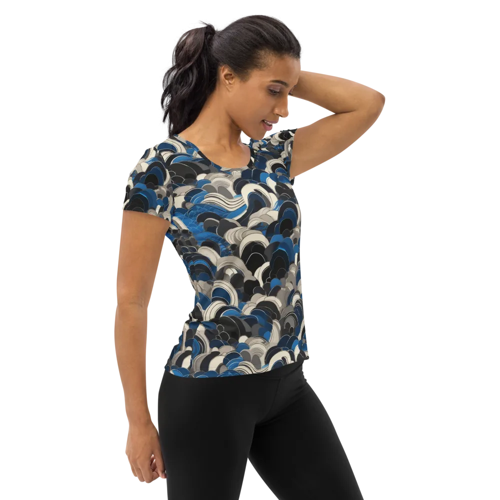 Blue Resonance on Women's Athletic T-Shirt — Right