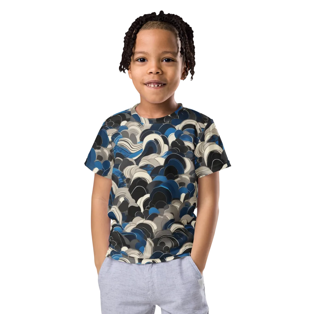 Blue Resonance on Kids Crew Neck T-Shirt — Front