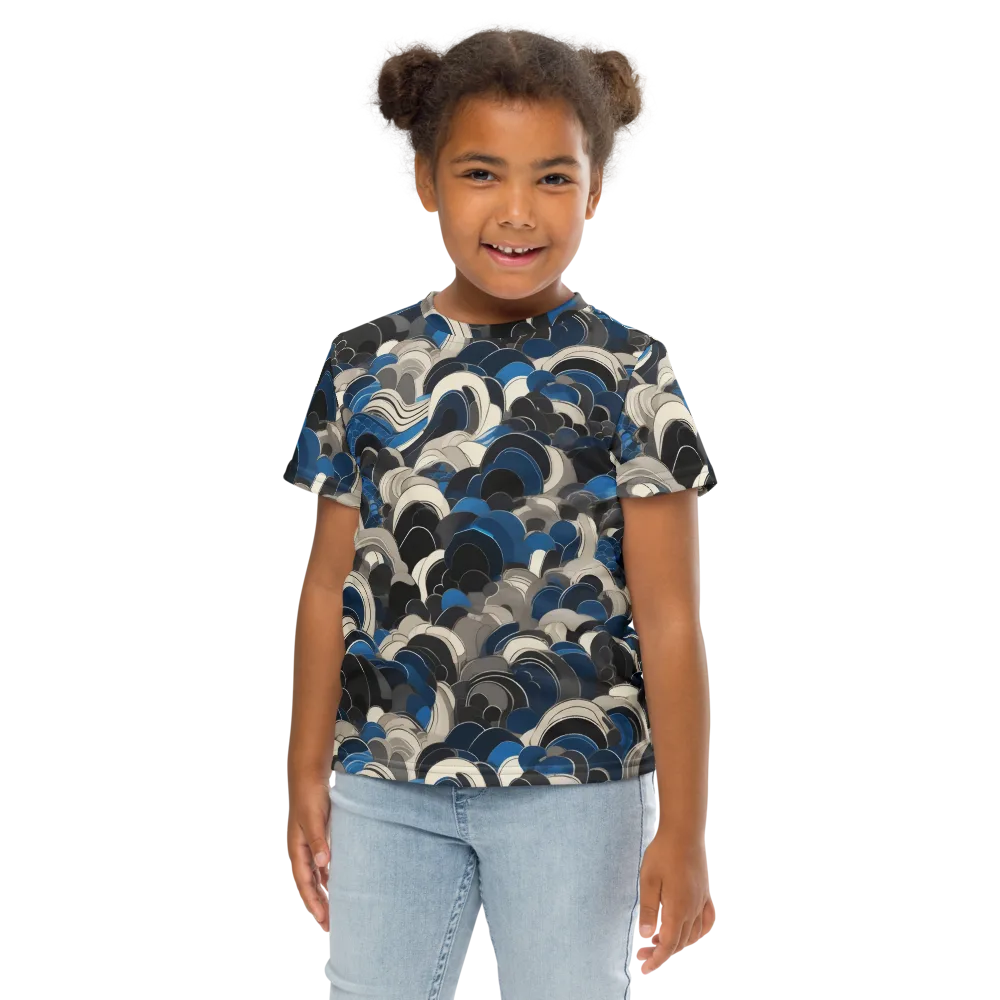 Blue Resonance on Kids Crew Neck T-Shirt — Front