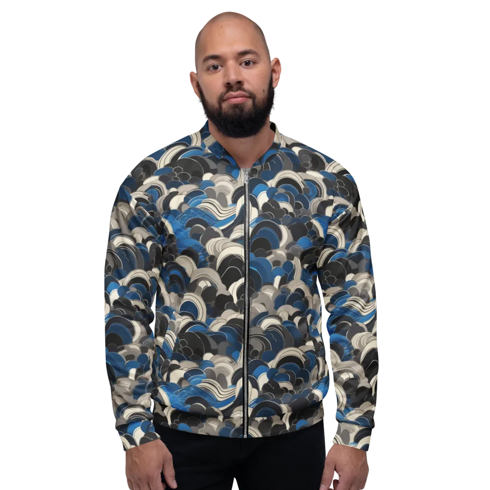 Blue Resonance on Bomber Jacket — Front