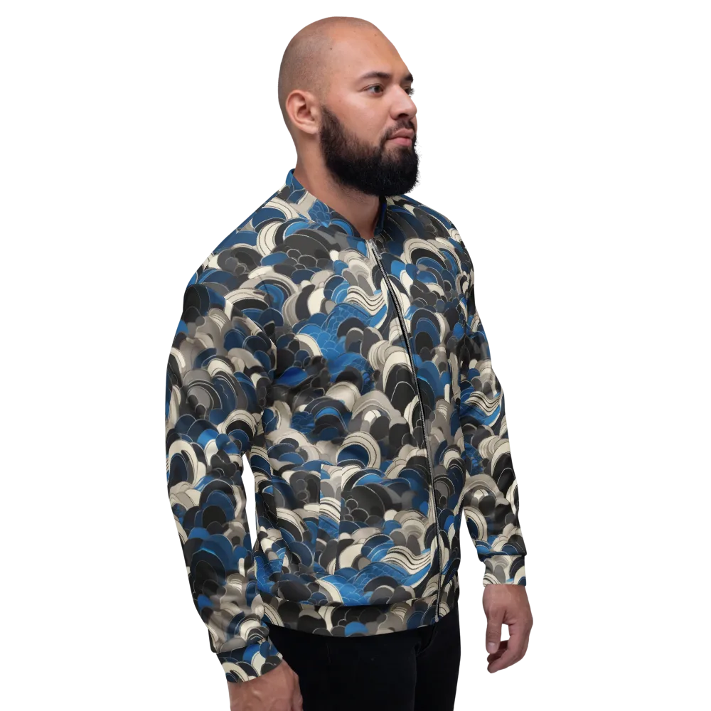 Blue Resonance on Bomber Jacket — Right