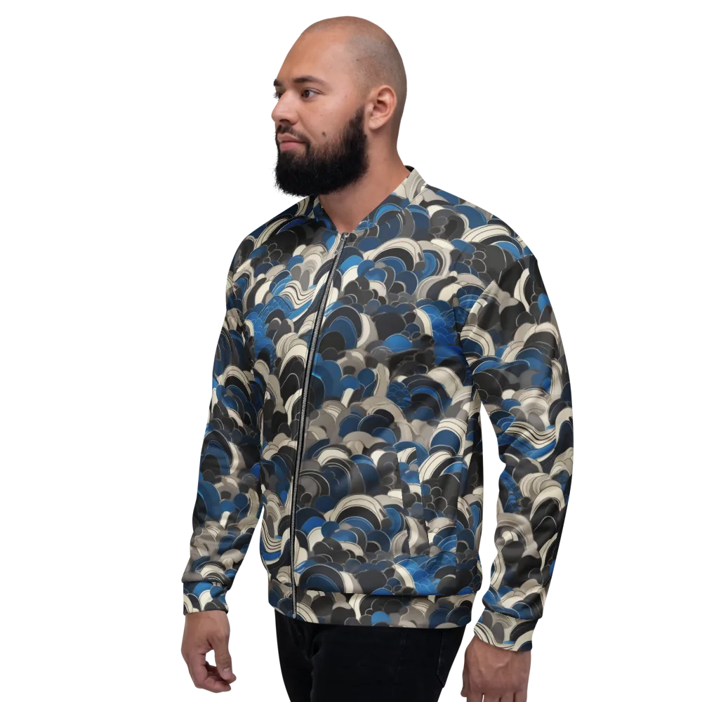 Blue Resonance on Bomber Jacket — Left