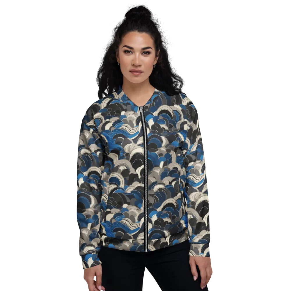 Blue Resonance on Bomber Jacket — Front