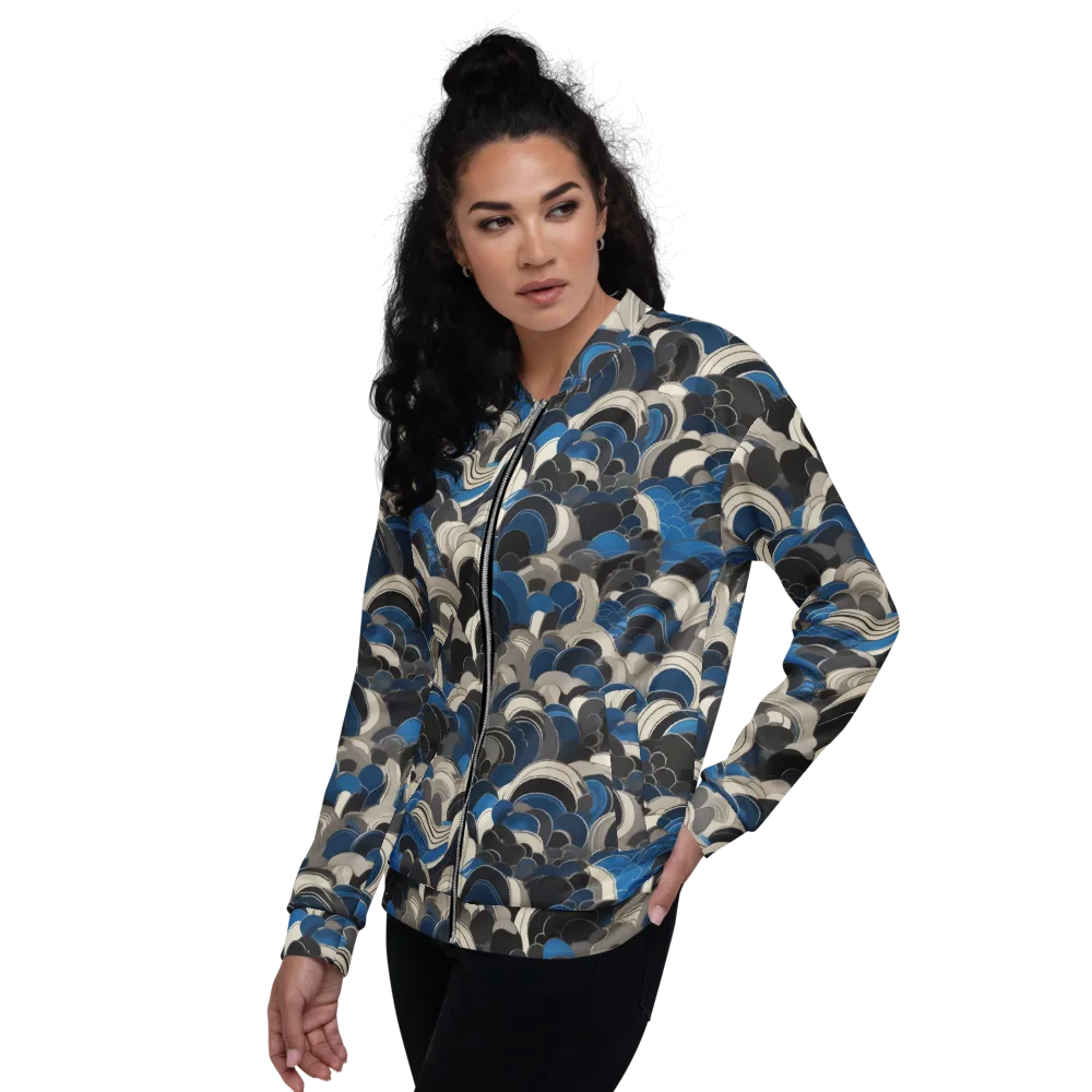 Blue Resonance on Bomber Jacket — Left